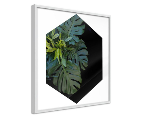 Faldekoráció - cell of jungle - fehér keret - 20 x 20 cm