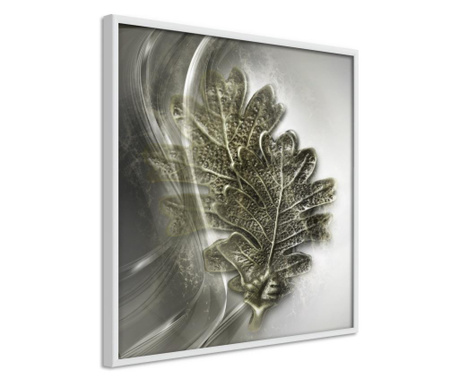 Faldekoráció - leaves of the tree of wisdom - fehér keret - 20 x 20 cm