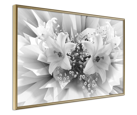 Poster Artgeist - Crystal Lillies - Zlatni okvir - 90 x 60 cm