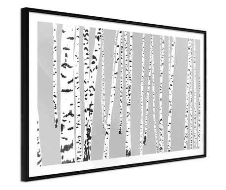 Faldekoráció - birch wood - fekete keret - 45 x 30 cm