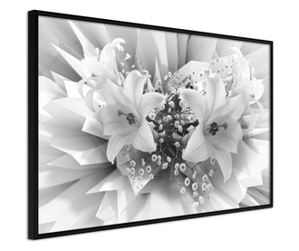 Faldekoráció - crystal lillies - fekete keret - 45 x 30 cm