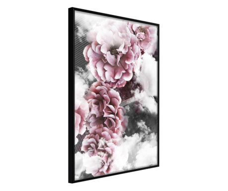 Faldekoráció - divine flowers - fekete keret - 40 x 60 cm