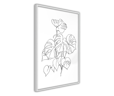 Faldekoráció - bouquet of leaves - fehér keret - 30 x 45 cm