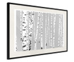 Faldekoráció - birch wood - fekete keret passe-partout-val - 30 x 20 cm