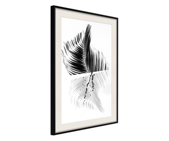 Faldekoráció - abstract feather - fekete keret passe-partout-val - 30 x 45 cm