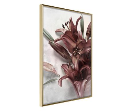Poster Artgeist - Burgundy Solace - Zlatni okvir - 40 x 60 cm