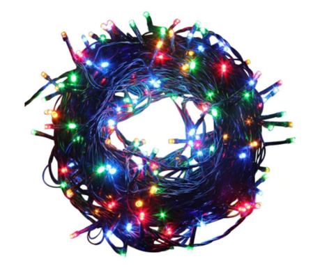 100 LED-es toldható fényfüzér, hálózati, színes