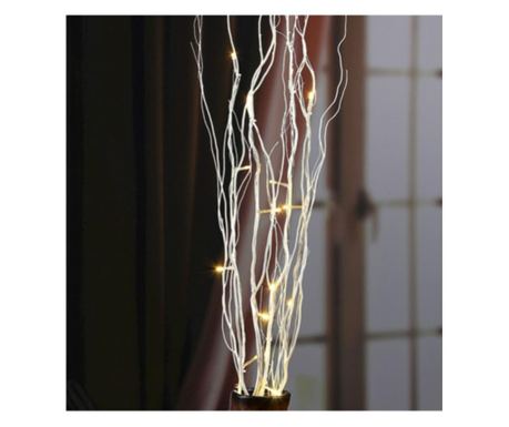 12 LED-es világító ezüst színű sakura fűzfa ágak, 40 cm