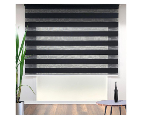 Jaluzea tip rulou Oyo Home, Zebra, aluminiu, 100x200 cm, negru