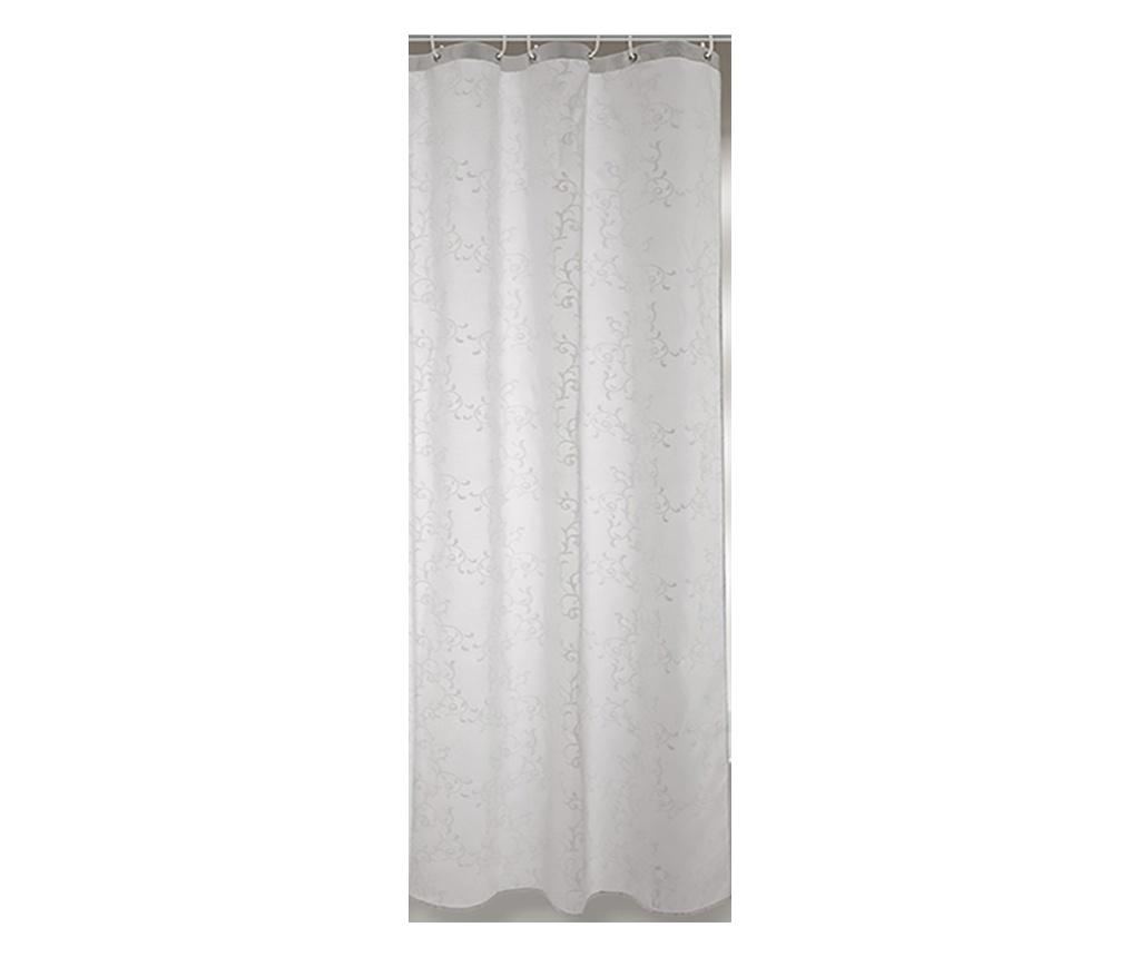 Perdea dus Feridras  poliester, culoare Alba cu imprimeu alb mat, 180x200cm - 2