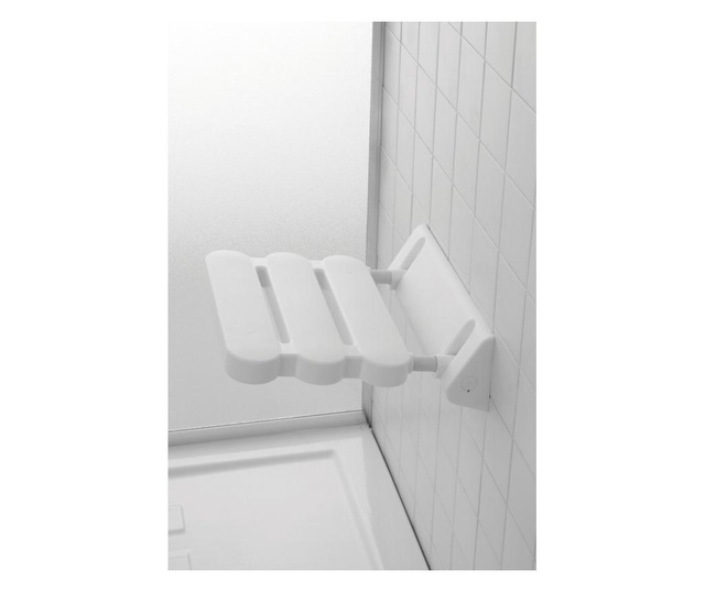 Feridras Comfort, összecsukható zuhanyszék, 30.7x23.5 cm, fehér, alumínium és ABS, különleges igényű személyek számára, 100kg