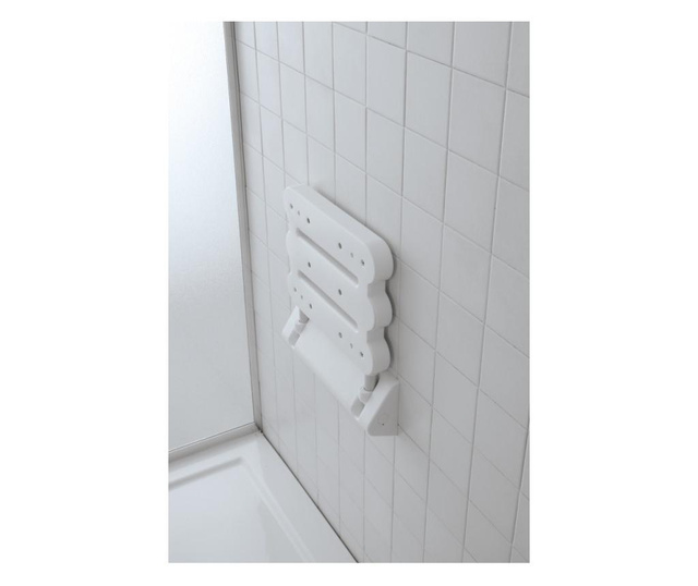 Feridras Comfort, összecsukható zuhanyszék, 30.7x23.5 cm, fehér, alumínium és ABS, különleges igényű személyek számára, 100kg