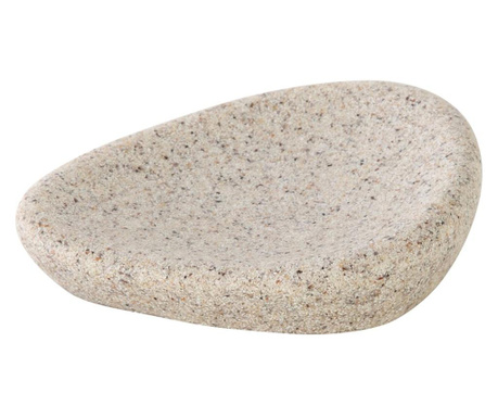 Поставка за сапун Feridras Stone, от полирезина с ефект на камък, бежов