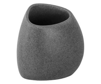 Чаша за четки Feridras Stone, от полирезина с ефект на камък, Сив
