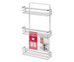 Etajera Francy de perete, 3 polite, otel cromat, 26,4x10x49,5 cm