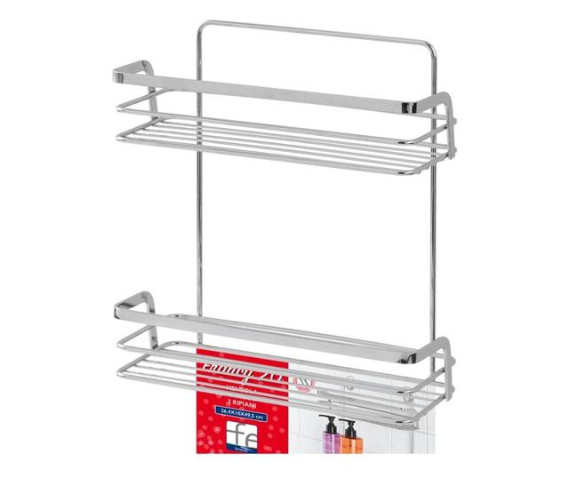 Etajera Francy de perete, 3 polite, otel cromat, 26,4x10x49,5 cm