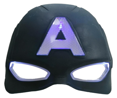 Amerika Kapitány maszk fényekkel, gyerekeknek, 20 cm, kék