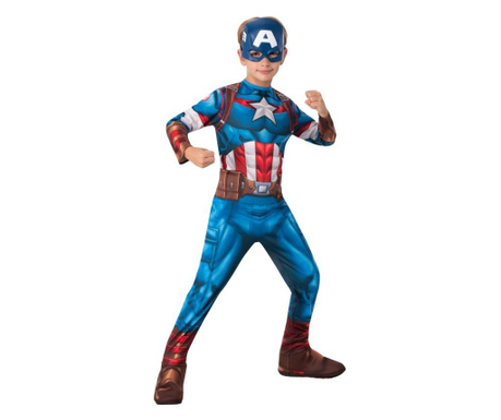 Costum Captain America pentru baieti -  Marvel Avangers 100 cm 3-4 ani