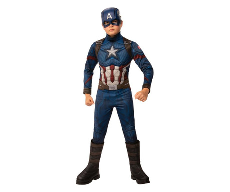 Луксозен костюм на Капитан Америка с мускули за момчета 135-150 см 8-10 години