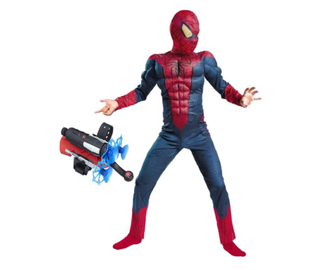 Zestaw kostiumów Spidermana z mięśniami i wyrzutnią na przyssawki dla chłopców