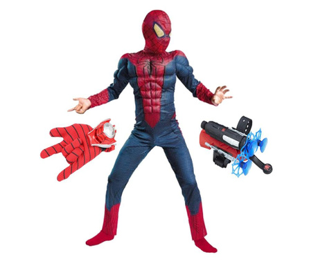 Σετ κοστούμι Spiderman με μύες και δύο εκτοξευτές για αγόρια