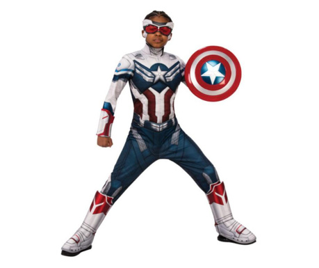 Costum Captain America Deluxe cu muschi pentru baieti - The Falcon and the Winter Soldier  8-10 χρόνια