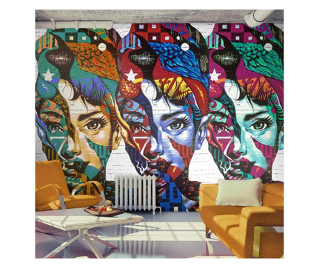 Foto tapeta Artgeist - Colorful Faces - 300 x 210 cm  300x210 cm