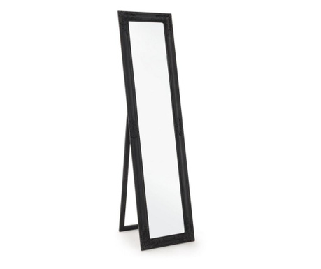 Talno ogledalo s črnim lesenim okvirjem Miro 40x4x160 cm