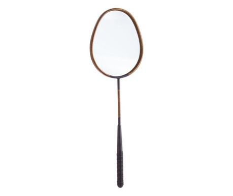 Oglinda de perete cu rama din fier maro negru raqueta 23x3x73 cm  0
