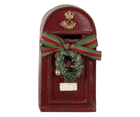 Crveni božićni ukras za poštanski sandučić od poliresina 8x6x15 cm