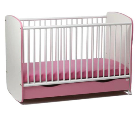 Gyerekágy, Bebe Design, állítható magasságú, fiókkal, rózsaszín