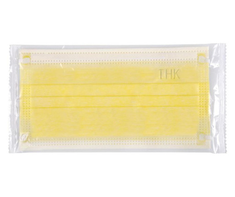 Zestaw 3 maseczek medycznych, THK, pakowane pojedynczo, 3-warstwowe, kolor żółty