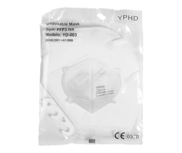 Zestaw 10 masek YPHD, poziom ochrony FFP3, pakowane pojedynczo, CE