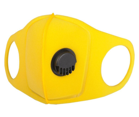 Maska wielokrotnego użytku, zmywalna, żółta z zaworem