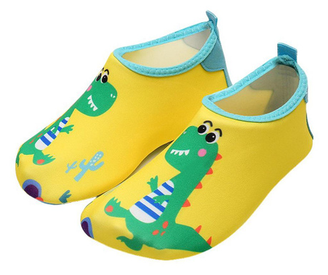 Papuci pentru Copii, utilizare la Gradinita, Plaja, in Apa sau la sala de Sport, Galben/Turcoaz, 32-33 EU