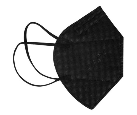 Maska FFP2, czarna, ochrona twarzy, pakowana pojedynczo, 5 warstw