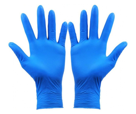 Zestaw 100 sztuk Jednorazowe nitrylowe rękawice medyczne, niebieskie, niepudrowane, rozmiar M