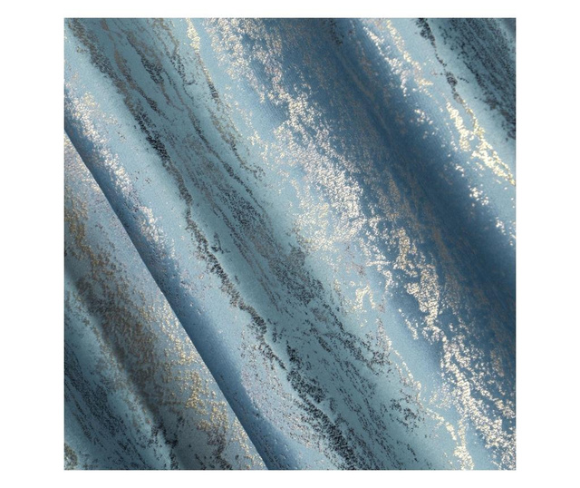 Draperie Eurofirany, Kornelia, poliester, 135x270 cm, albastru/auriu