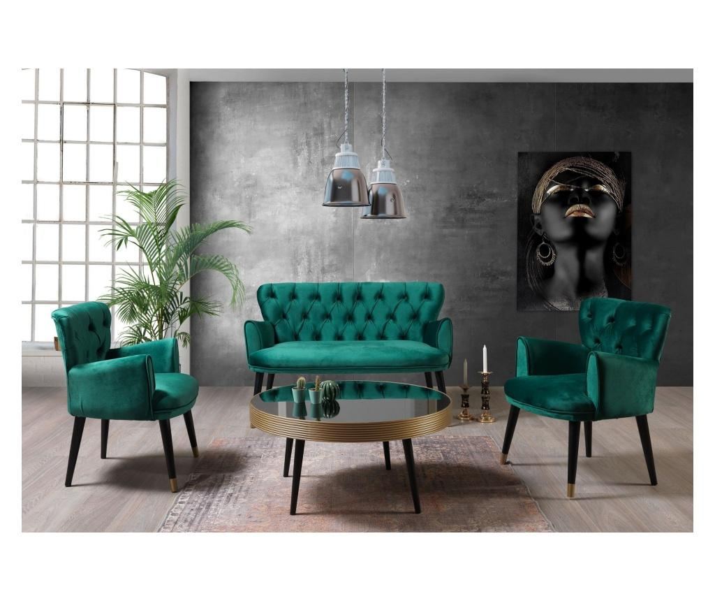 Canapea 2 locuri Pandia Home, verde, 125x60x75 cm - 4