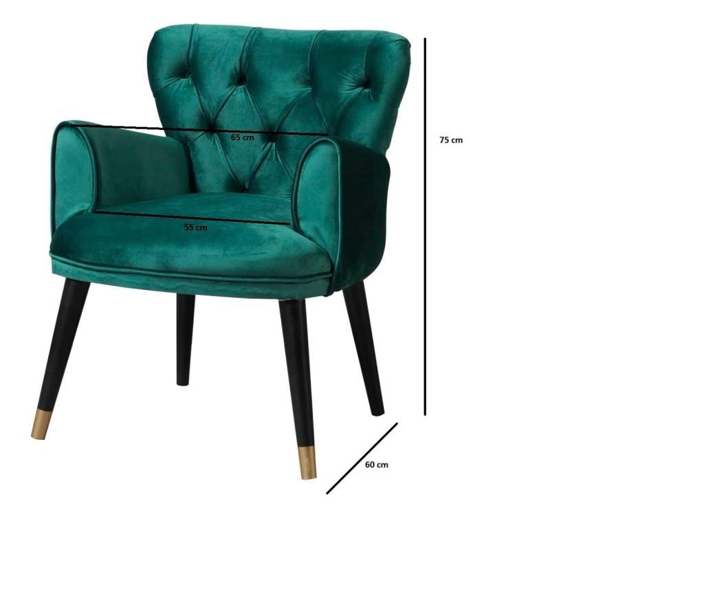 Fotoliu Pandia Home, verde, 65x60x75 cm - 3