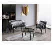 Canapea 2 locuri Pandia Home, negru/alb, 125x60x75 cm thumbnail 3