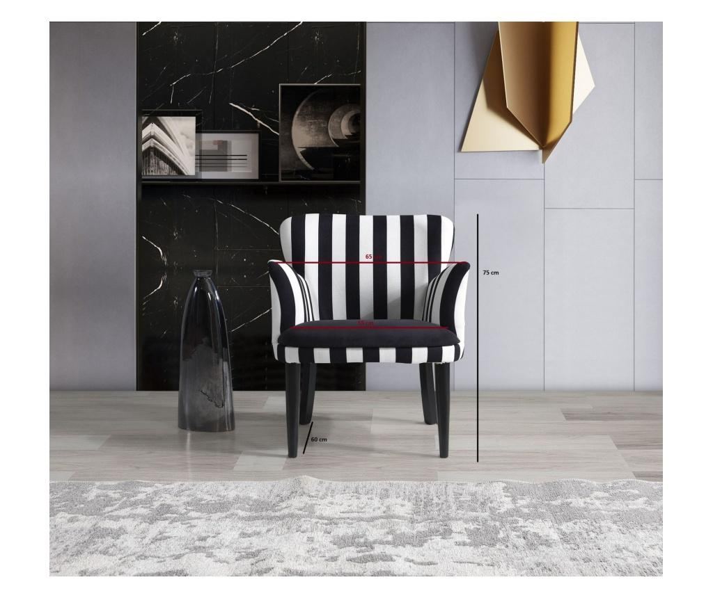 Fotoliu Pandia Home, negru/alb, 65x60x75 cm - 3