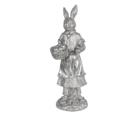Iepuras Figurica djevojke izrađena od srebrnog poliresina 13x12x34 cm