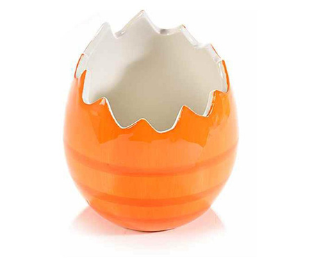 Narančasto keramičko ukrasno jaje 11x12 cm