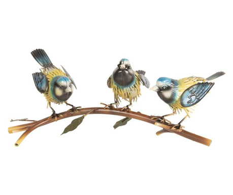 Figurice ptic na kovinski veji 43x21x17 cm