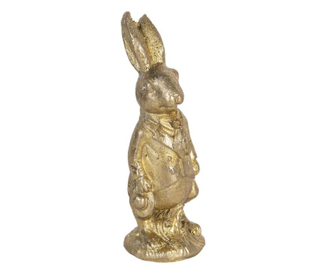 Zlatna figurica uskršnjeg zečića od poliresina 4x4x11 cm