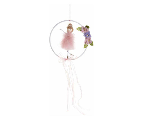 Viseća kruna ukrašena ružičastom balerinom 15 cm