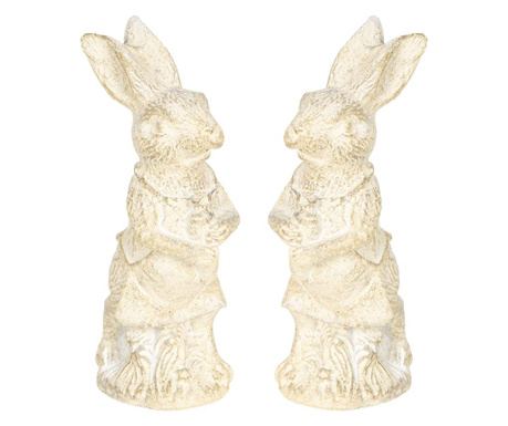 Set od 2 figurice Bunny Girl Paste od krem poliresina 4x4x11 cm