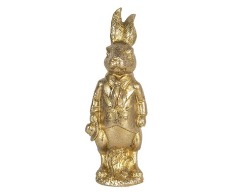 Arany polirezin húsvéti fiú nyuszi figura 6x5x15 cm