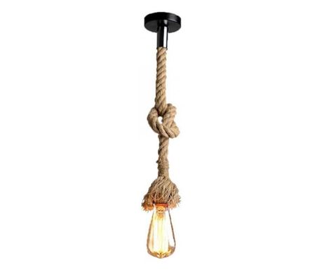 Pendul rustic, cu sfoara, e27, 1m, 220v, maxim 40w, (ii1032), lc1259, smartsistem